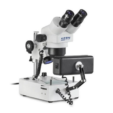 OZG 493 Stereo-Zoom Mikroskop (Schmuck) Bino (nur 220V) Greenough: 0,7-3,6x: HSWF10x23: 10W Hal - Kern Waage